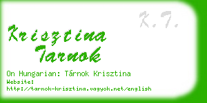krisztina tarnok business card